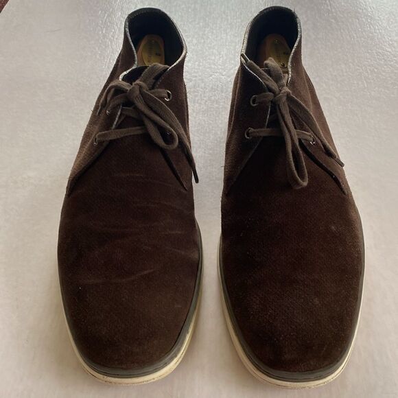 ERMENEGILDO ZEGNA Men’s Chocolate Brown Suede Leather Chukka Boots Size 13 US main image 4